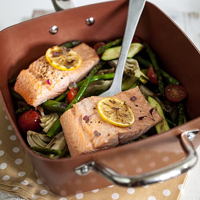 COPPER CHEFF ULTIMATE PAN – GŁĘBOKA PATELNIA Z POWŁOKĄ NIEPRZYWIERAJĄCĄ 5 W 1 - obrazek 4
