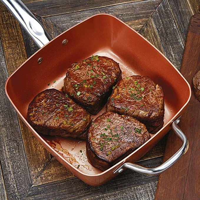 COPPER CHEFF ULTIMATE PAN – GŁĘBOKA PATELNIA Z POWŁOKĄ NIEPRZYWIERAJĄCĄ 5 W 1 - obrazek 3