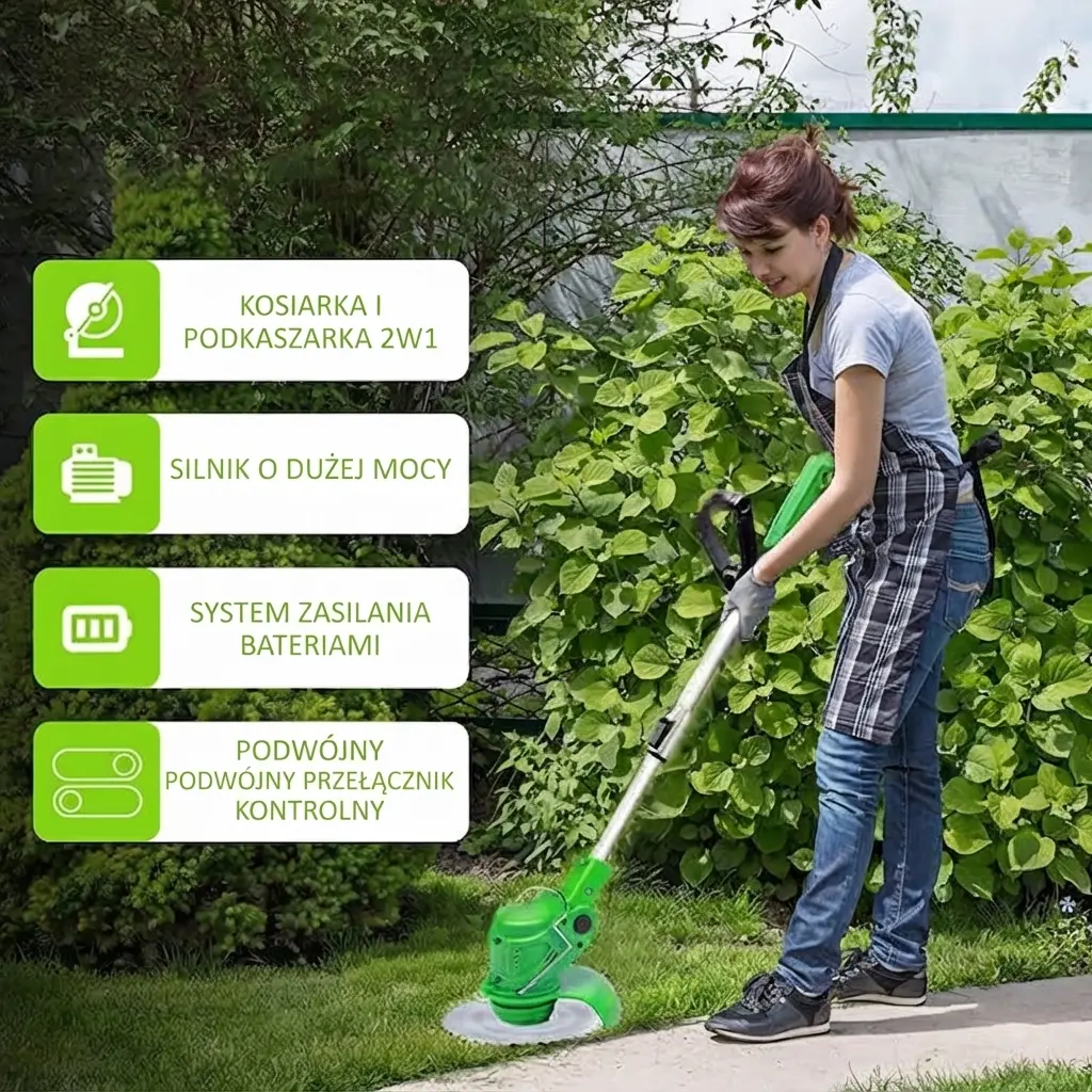 BEZPRZEWODOWA ELEKTRYCZNA PODKASZARKA FEIZER GRASS TRIMMER - obrazek 2