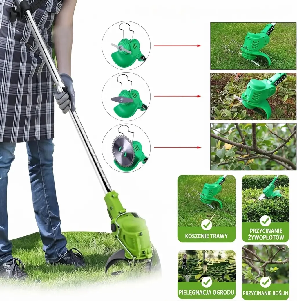 BEZPRZEWODOWA ELEKTRYCZNA PODKASZARKA FEIZER GRASS TRIMMER - obrazek 4