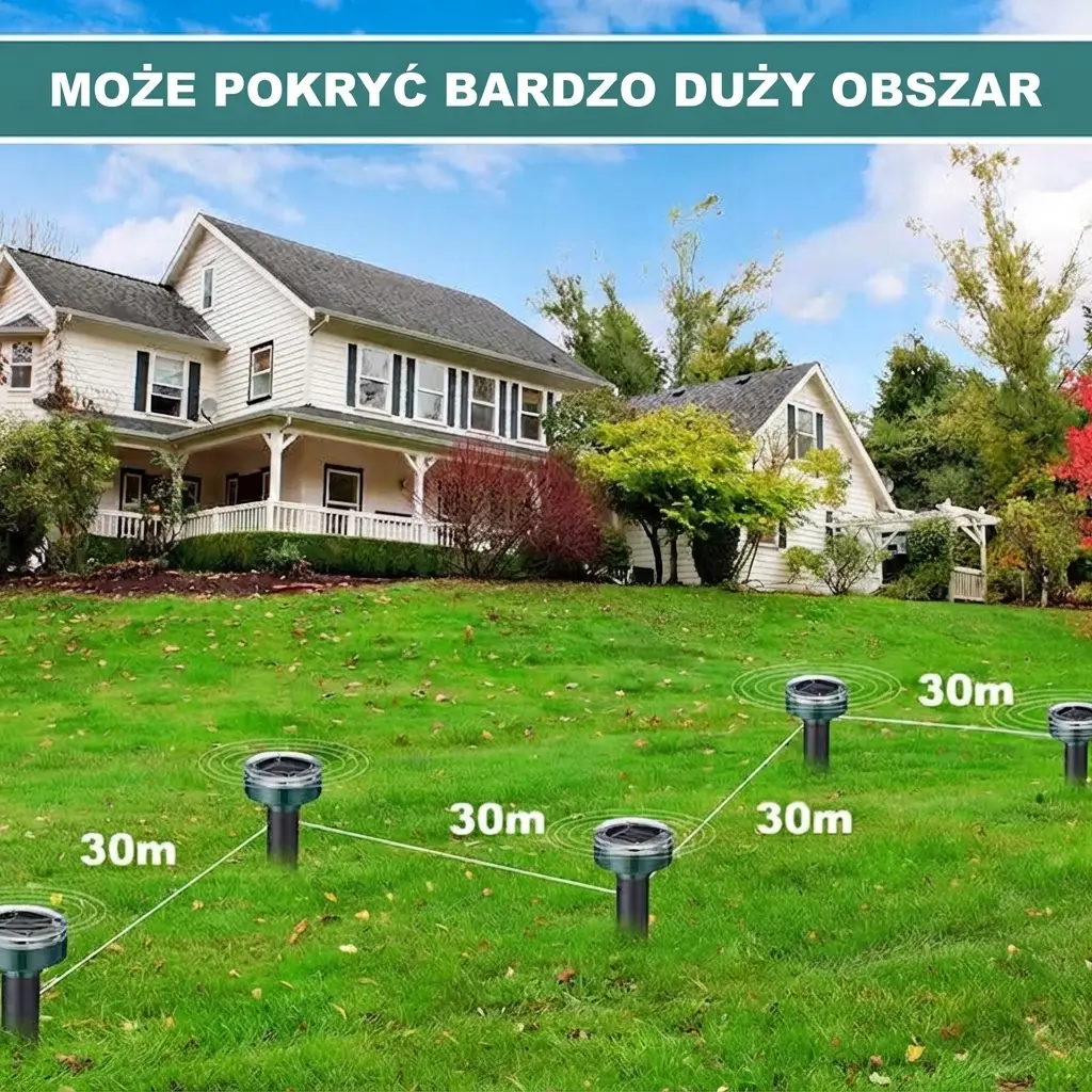 OGRODOWY ULTRADŹWIĘKOWY SOLARNY ODSTRASZACZ SZKODNIKÓW, GRYZONI I OWADÓW - obrazek 5